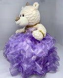 16" Quince Bear With Ruffles - ARC16831-5R Lavender (Made to Order) - Kinnex Dolls | ARC16831-5R |
