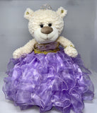 16" Quince Bear With Ruffles - ARC16831-5R Lavender (Made to Order) - Kinnex Dolls | ARC16831-5R |