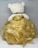 16" Quince Bear With Ruffles - ARC16831-6R Gold (Made to Order) - Kinnex Dolls | ARC16831-6R |