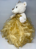 16" Quince Bear With Ruffles - ARC16831-6R Gold (Made to Order) - Kinnex Dolls | ARC16831-6R |