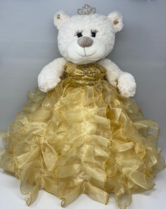 16" Quince Bear With Ruffles - ARC16831-6R Gold (Made to Order) - Kinnex Dolls | ARC16831-6R |