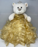 16" Quince Bear With Ruffles - ARC16831-6R Gold (Made to Order) - Kinnex Dolls | ARC16831-6R |