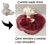 16" Quince Bear With Tulle - ARC16831-7 Burgundy (Made to Order) - Kinnex Dolls | ARC16831-7 |
