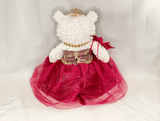 16" Quince Bear With Tulle - ARC16831-14 Red (Made to Order) - Kinnex Dolls | ARC16831-14 |
