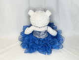 16" Quince Bear With Ruffles - ARC16831-15R Royal Blue (Made to Order) - Kinnex Dolls | ARC16831-15R |