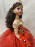 28" 15th Years Doll With Tulle - ARC28999-14 Red