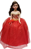 28" 15th Years Doll With Tulle - ARC28999-14 Red