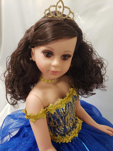 28" 15th Years Doll With Tulle - ARC28999-15 Royal Blue