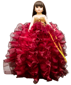 24" 15th Years Doll With Ruffles - ARC18999-7R Burgundy - Kinnex Dolls | ARC18999-7R |