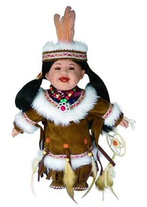 Anandita, 12" Porcelain Indian Doll D12742 - Kinnex Dolls | D12742 |