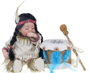 Asha, 12" Porcelain Indian Doll D12756 - Kinnex Dolls | D12756 |