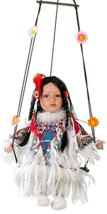 16" Porcelain Indian Swing Doll "Little Snowbird" D16602 - Kinnex Dolls | D16602 |