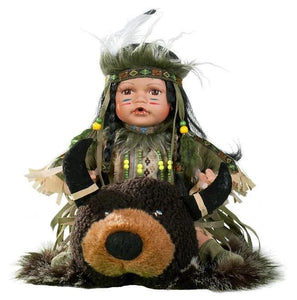 16" PORCELAIN INDIAN DOLL"Awinita" D16658 - Kinnex Dolls | D16658 |