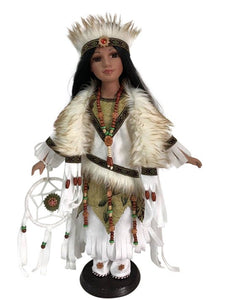 Induma, 16" Porcelain Indian Doll D16747 - Kinnex Dolls | D16747 |
