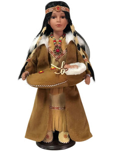 Aditi, 16" Porcelain Indian Doll D16750B - Kinnex Dolls | D16750B |