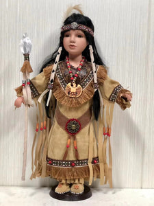 16" Porcelain Indian Doll D16773, RATI Kinnex Dolls 16" Porcelain Indian Doll D16773, RATI Kinnex Dolls