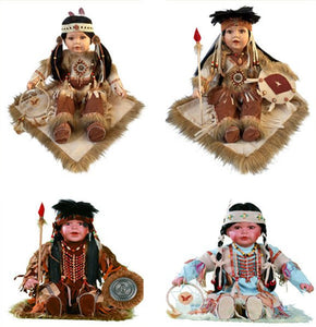 25" Porcelain Indian Doll , Set Of 4 (1 Set/CTN)D25744K - Kinnex Dolls | D25744K |