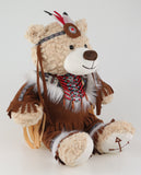 16" Indian Light Brown Bear With Embroidery - DB16832-1 - Kinnex Dolls | DB16832-1 |