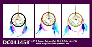 4.5" D Dream Catcher (Set Of 6, 3 Colors Asst'd) DC04145K - Kinnex Dolls | DC04145K |
