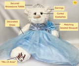 16" Quince Bear With Tulle - ARC16831-7 Burgundy (Made to Order) - Kinnex Dolls | ARC16831-7 |