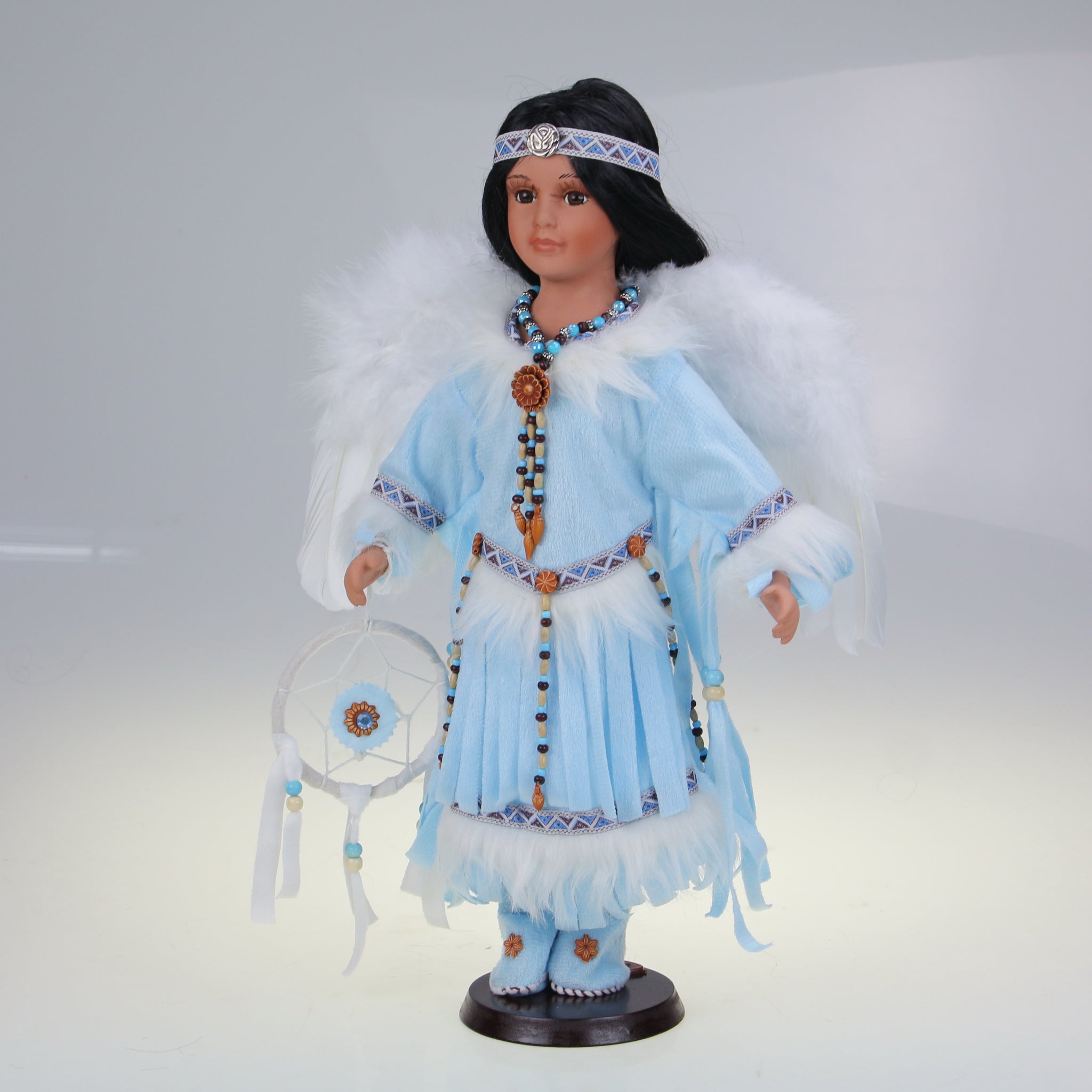 Porcelain Native discount American Indian Doll, Collectible Approx. 18