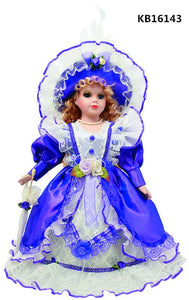 16" Victorian Doll In Purple Gold Dress - KATE- KB16143 - Kinnex Dolls | KB16143 |