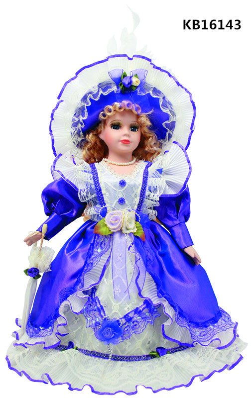 16" Victorian Doll In Purple Gold Dress - KATE- KB16143 Kinnex Dolls 16" Victorian Doll In Purple Gold Dress - KATE- KB16143 Kinnex Dolls