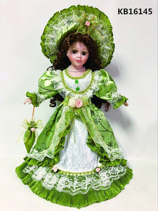 16" Victorian Doll In Green Dress - BEATRIC- KB16145 - Kinnex Dolls | KB16145 |
