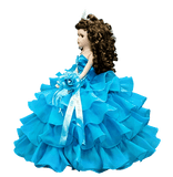 18" Quince Umbrella Dolls KW18728-10 Turquoise - Kinnex Dolls | KW18728-10 |