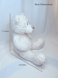16" Quince Bear With Ruffles - ARC16831-7R Burgundy (Made to Order) - Kinnex Dolls | ARC16831-7R |
